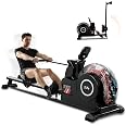SPORTNOW Vogatore ad acqua pieghevole - 6 livelli di resistenza schermo LCD multifunzione - acciaio nero PC