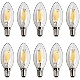 LED Rustik Mum Buji Ampul &ndash; E14 Duy, 4W (35W Eşdeğer), 3000K G&uuml;nışığı, 400 L&uuml;men &ndash; 220-240V, 3.5x10 cm &ndash; 10&rsquo;lu Paket