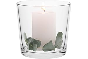 ‎TREND FOR HOME TREND FOR HOME Szklany Świecznik 16 cm Pojemnik na Świece Wazon na Kwiaty Szkło Bezbarwne Wazon ze Szkła Pojemnik na Kwiaty Dekoracja Domu Wazon Dekoracyjny | 2395 ml | ⌀ 17.2 cm | Tansy