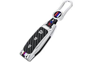 OTMIK Aleación de Zinc Fibra de Carbono Fundas de Silicona para Llaves de Coche para Ford Focus 3 4 ST Mondeo 5 MK5 Mustang F-150 Explorer Edge Fiesta Kuga MK3 Llavero Accesorios (Plata)