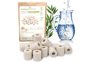 GREEN KOALAS X20 Perles Céramique EM GRISES aux Micro-Organismes Efficaces Billes Purificateur Naturel pour Filtration Eau Robinet Carafe Fontaine Machine à café Bouilloire Elimine chlore et calcaire