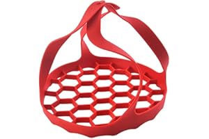 WASSERQUELLE Pressure Cooker Sling Portable Nonstick Silicone Bakeware Sling for Instant Pot Anti Scalding Bakeware Lifter Steamer Rack（RED）