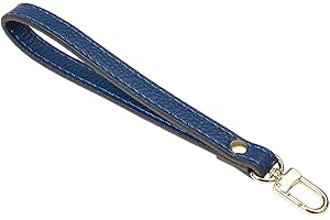 VanEnjoy Genuine Leather Keychain Wristlet Keychain Strap for Wallet Purse Clutch Cellphone Wristlet Key(Square Lock)