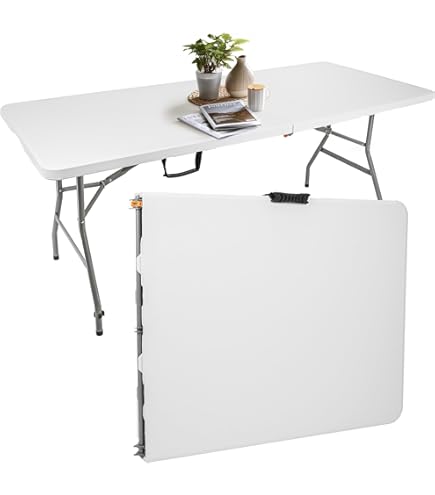 KOMFOTTEU Tavolo Da Picnic Pieghevole, Materiale HDPE, Mobile Da