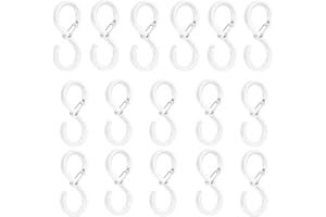 PUCIO crochet s avec boucle de sécurité, 16 crochets blancs,6.4cm tricot au crochet, suspension au crochet,Convient pour un poteau de 1,4 cm,pour salle de bain,cuisine,chambre(petite taille)