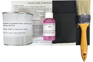 FASCINATING FINISHES LTD 1 x Anthracite Grey. RAL 7016. Finley Textured Anti – Slip Repair Kit for Cracked Or Leaking Shower Tray Base Repair Paint.