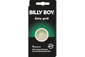 ‎BILLY BOY Billy Boy XXL Extra Groß Kondome XXL, extra lang, 195mm x extra breit, bis zu 62 mm, Transparent, 6 Stück