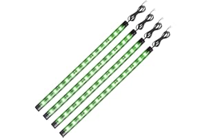 YM E-BRIGHT EverBright 4-Pack verde 30CM 5050 SMD 12 DC 12V Flexible LED tira luz impermeable coche motos decoración luz Interior Exterior bombillas vehículo DRL día funcionando con built-in 3M cinta de