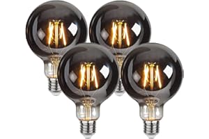 ESIP Lampadina LED,4 Pezzi Lampadina Vintage Edison E27 G95 4W Edison Lampadina,Luce Filamento Lampadina Luce Retrò Lampadine Lampadine Decorativo per Casa Ristorante Bar Caffe Negozio