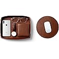 DailyObjects Vegan Leather Tan Desk Tray Organiser | Orb Tan Mouse Pad Extended for Laptop, for PC, and Wireless Mouse, Large Vegan Leather Finish for Home, Office, Gaming - Set of 2(Round)