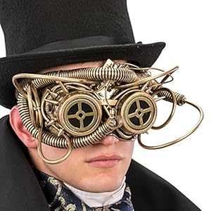 Carnival Toys 1765 Máscara Steampunk Medio Viso, dorado, talla única