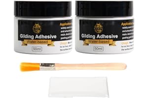 KIRIN Gilding Adhesive Set,100ml Gold Leaf Metal Adhesive for Craft, Arts, Gold leaf, Wood Use - Water Based…