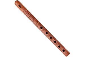 Bignay 13 Hand Carved Wooden Flute Indian Musical Instrument with Rustic Finish, Home Decorative Design