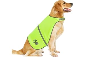 Warnweste für Hunde, Abeillo Pet Hunde Warnwesten, Hund Sicherheit Reflektierende Weste, Verstellbar Hundejacke für Outdoor Aktivitäten Spaziergänge im Dunkeln (Helle Grün)