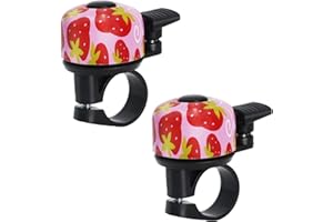 Rigidstone 2 Pezzi Campanello Bici Bambina Campanello Bici Modello a Fragola campanello Bici Bambino Compatibile con Manubri di Diametro da 22 m, Campanelli da Bicicletta per Bambini e Bambine
