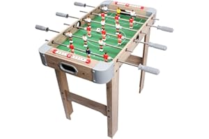 Calma Dragon Tischfußball aus Holz für Kinder und Erwachsene – garantierter Spaß, Soccer Table, Metegol, inkl. 2 Bälle (70 x 36 x 64 cm)