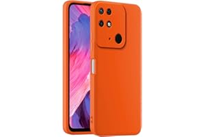 HULLIN Funda de Silicona Colorida para Teléfono, Adecuada para Redmi 10C / Poco C40 (6.71") - Naranja