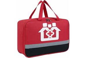 ZIMOHE Trousse de Premier Secours Vide, Sac de rangement pour boîtes à médicaments, Mini trousse de premiers soins étanche portable pour Situations D'urgence à Maison,Voiture,Randonnée (Rouge L)