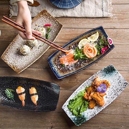 Creative Japanese-style Kiln Ceramic Tableware Boat-shaped Dishes Sushi Plate