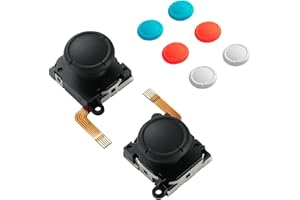 GuliKit Switch Joysticks Replacement, Updated Anti-Drift TMR Electromagnetic Joystick For Switch LCD/OLED Joy Con & Switch Lite, Analog Thumbstick Upgrade Kit With Multiple Color Stick Caps