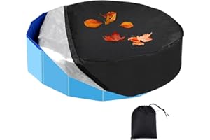 Mfsdai Rund Poolabdeckung,Abdeckung für Hundepools,Faltbarer UV Beständiges Schwimmbadabdeckung für Hund und Kinderpool Mit Kordelzug,Wasserdicht und Staubdicht