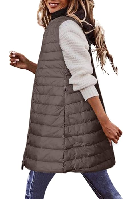 Chaleco Negro Chaleco Plumas Mujer Ligero Chaleco Guateado