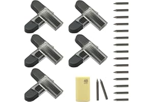 TIANNAIT 10 pudełek (100 kijków), wkłady zapasowe do cyrkielu 2B, 2 mm wymienne wkłady ołowiowe do cyrkle, odpowiednie do standardowych cykli, do tworzenia rysunków matematycznych, z 1 gumką do ścierania