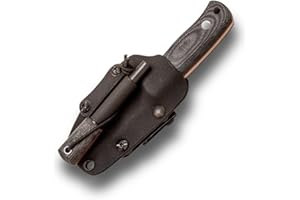 Joker Cuchillo supervivencia deportivo Erizo TS1 CM81-F, mango canvas micarta, cuchillo con hoja de 7,5 cm, incluye funda de kydex con paracord 550, Herramienta de pesca, caza, camping y senderismo.