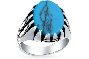 BLING JEWELRY Set Di Gioielli Personalizzati Da Uomo Set Di Gioielli Grande Ovale Cabochon Pietra Preziosa Anello Occidentale Di Dichiarazione Per Uomo Ossidato .925 Argento Fatto A Mano In Turchia Personalizzabile