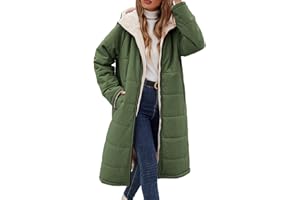 Tuopuda Manteau Femme Hiver Veste Polaire Chaud Parkas Blouson Zippée à Capuche Réversible Sherpa Casual Jacket Hooded Coat Sweat-Shirts Outercoat avec Poches