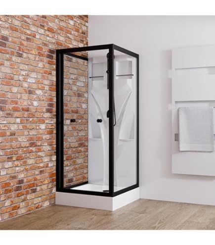 Cabine Douche 3 Côtés 80x80x80 CM En Acrylique Mod. Saturno Avec Ouverture Pliante 83635090
