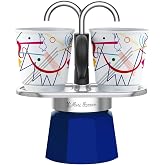 Bialetti - Set Mini Express: Ocak &Uuml;st&uuml; Espresso Pişirici + 2 Cups - Kandinsky Serisi