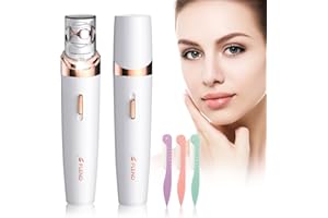 BUBBACARE Epilierer Damen, Gesichtshaarentferner für Frauen 2 in 1, Kabelloser Mini Elektrischer Gesichtsrasierer Damen mit LED-Licht, Haarentfernungsgerät für Gesicht, Achselhöhle, Bein, Arme, Bikini
