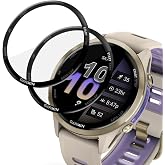 CaseOnn Garmin Forerunner 970 PMMA Pet Saat Ekran Koruyucu Siyah 2 Adet [Garmin Forerunner 970 PMMA Pet Saat ile Uyumlu]