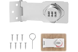 ERZEKRIM Cerradura de Armario de 3 Dígitos Cerradura de Combinación para Puertas de Armario Cerradura de Contraseña Cerradura de Contraseña de 4,5 Pulgadas para Puerta, Armarios, Puerta de Granero