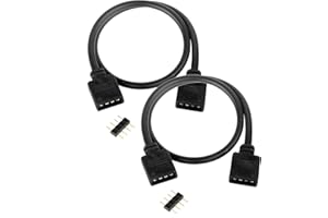 S SIENOC Euroharry przedłużacz do taśmy LED, 2 sztuki, 4-biegunowy, RGB do 3528 5050 2835 (0,5 m czarny kabel)