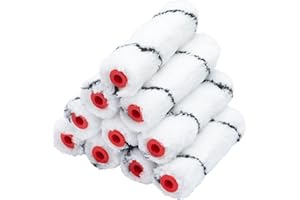 ProDec Advance 10 szt. 4-calowych mini wałków malarskich z mikrofibry o średnim włosiu do gładkiego malowania farbami emulsyjnymi i bejcami na ścianach wewnętrznych, sufitach i drewnie, 4"