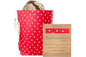 JSEM ZERO WASTE S.R.O. Bienenwachs beutel für Lebensmittel, Backwaren, Obst und Gemüse | Wiederverwendbare Bags für frische Lebensmittel | 100% Natürlich Umweltfreundliche Lagerung (Herzen, 30x32cm)