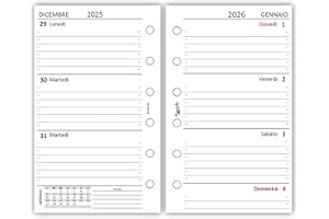 Agendepoint.it - Ricambio agenda organizer settimanale 7x12cm 90gr bianco - 2026