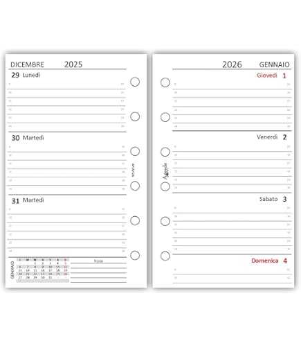 Filofax Agenda 2026 Mini Settimana Per Pagina Con Note, 4 Lingue - Foto 5