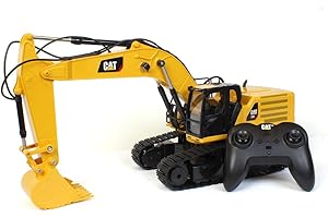 Caterpillar Diecast Masters 25001 - Escavatore a catena radiocomandato radiocomandato 336 Next Gen, veicolo da costruzione CAT realistico in 1:24, ca. 49 x 16,5 x 22 cm, portata circa 25 m, a partire