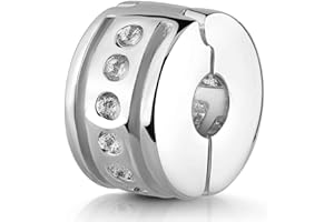 MATERIA BY MATTHIAS WAGNER MATERIA Schmuck Silber 925 Bead Stopper Clip gepunktet - Silber Element für Beads Armbänder mit Gewinde #899