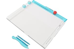 TOPIKY 7 in 1 Paper Trimmer, Paper Trim Cutter Score Board Scoring Tool, Scoring Board Craft Paper Cutter Folding Scorer, Craft Paper Cutter with Grid Lines and Side Rule for Cardstock