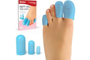 Bukihome Zehenschutz, Silikon-Zehenkappen Zehenschutz, Verhinderung von Schmerzlinderung bei Hühneraugen, Blasen und eingewachsenen Zehennägeln (Blau)