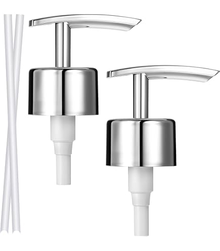 HUI JIN 2 Pompe Dispenser Per Sapone E Lozione In Acciaio Inox – Ricambio Per Bottiglie Con Foro 25 Mm – Tubo 200 Mm