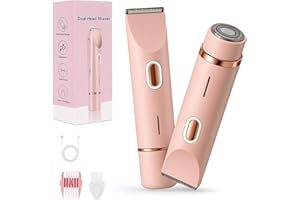 FOGOIN Rasoir Klyne Femme, Klyne Tondeuse Femme —— Tondeuse Intime & Sourcils, Recharge USB, Étanche IPX7, Pour Bikini, Jambes, Aisselles et Nez