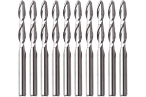 Chesoon 1/8 di Pollice Ball Nose End Mill Cutter Double Flute CNC Router Bit per la fresatura di Legno PVC 3D Scultura Sgrossatura 10 Pack