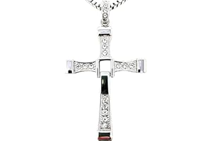 HS86 Kreuz Kette aus Edelstahl Halskette in Silber Anhänger Strass Geschenk Groß