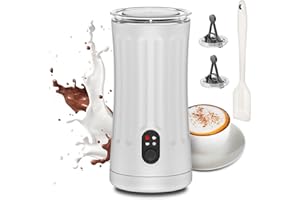 ‎OVETEDOT Ovetedot Milchaufschäumer, 4-in-1 Milchaufschäumer Elektrischer für Heißen und Kalten Milchschaum(Seidenweiß)