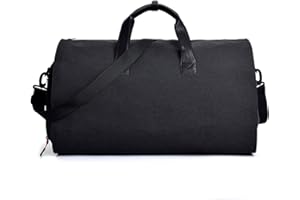 MEIJMJIA YMTECH Sac à vêtements avec bandoulière convertible Carry on Duffel Sac de voyage pour hommes et femmes Sac de voyage avec compartiment à chaussures Noir, Noir , Sac de